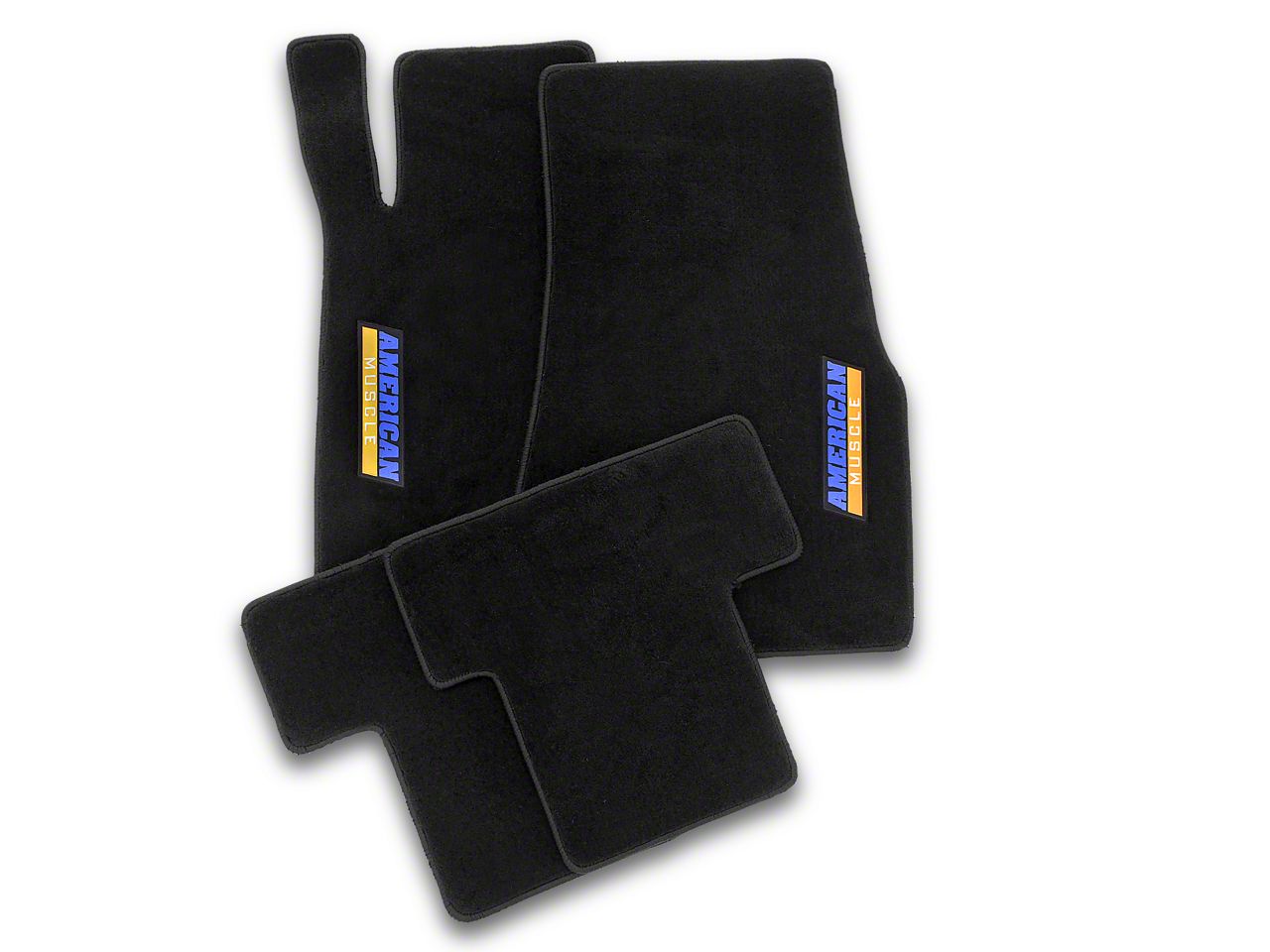 Black Floor Mats - AmericanMuscle Logo (05-10 All)