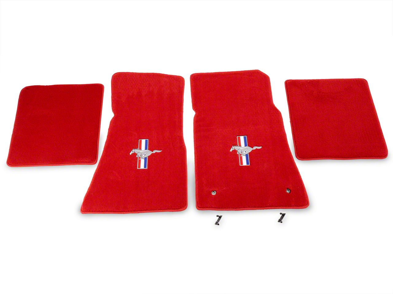Red Floor Mats - Pony Logo (79-93 All)