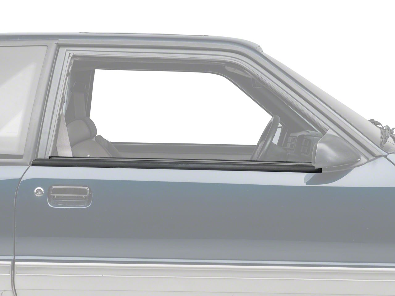 Exterior Door Window Belt Molding Trim- Coupe, Hatchback (87-93 All)