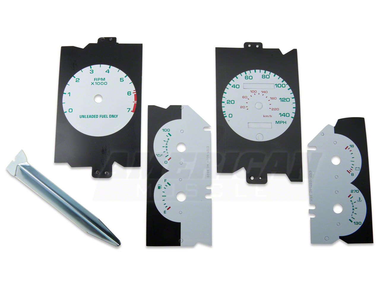 White Face Gauge Insert - 140mph (87-89 V8)