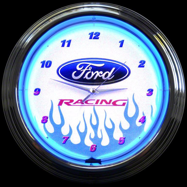 Ford Racing Neon Wall Clock