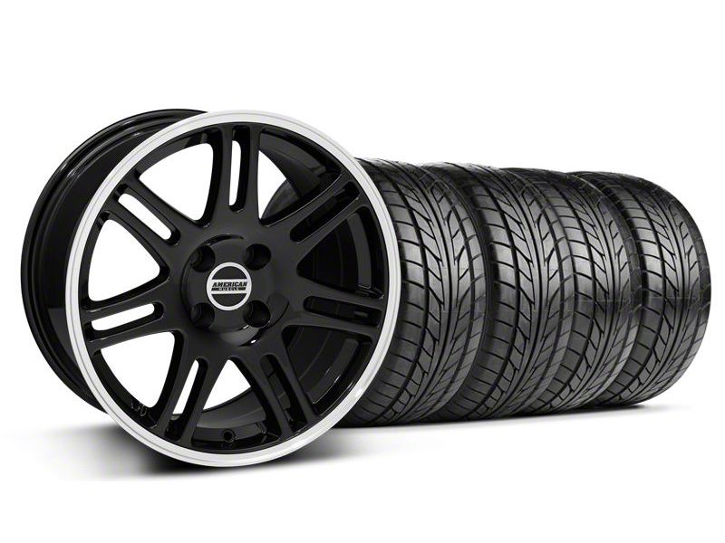 Black 10th Anniversary Style Wheel & NITTO Tire Kit - 17x9 (87-93; Excludes 93 Cobra)