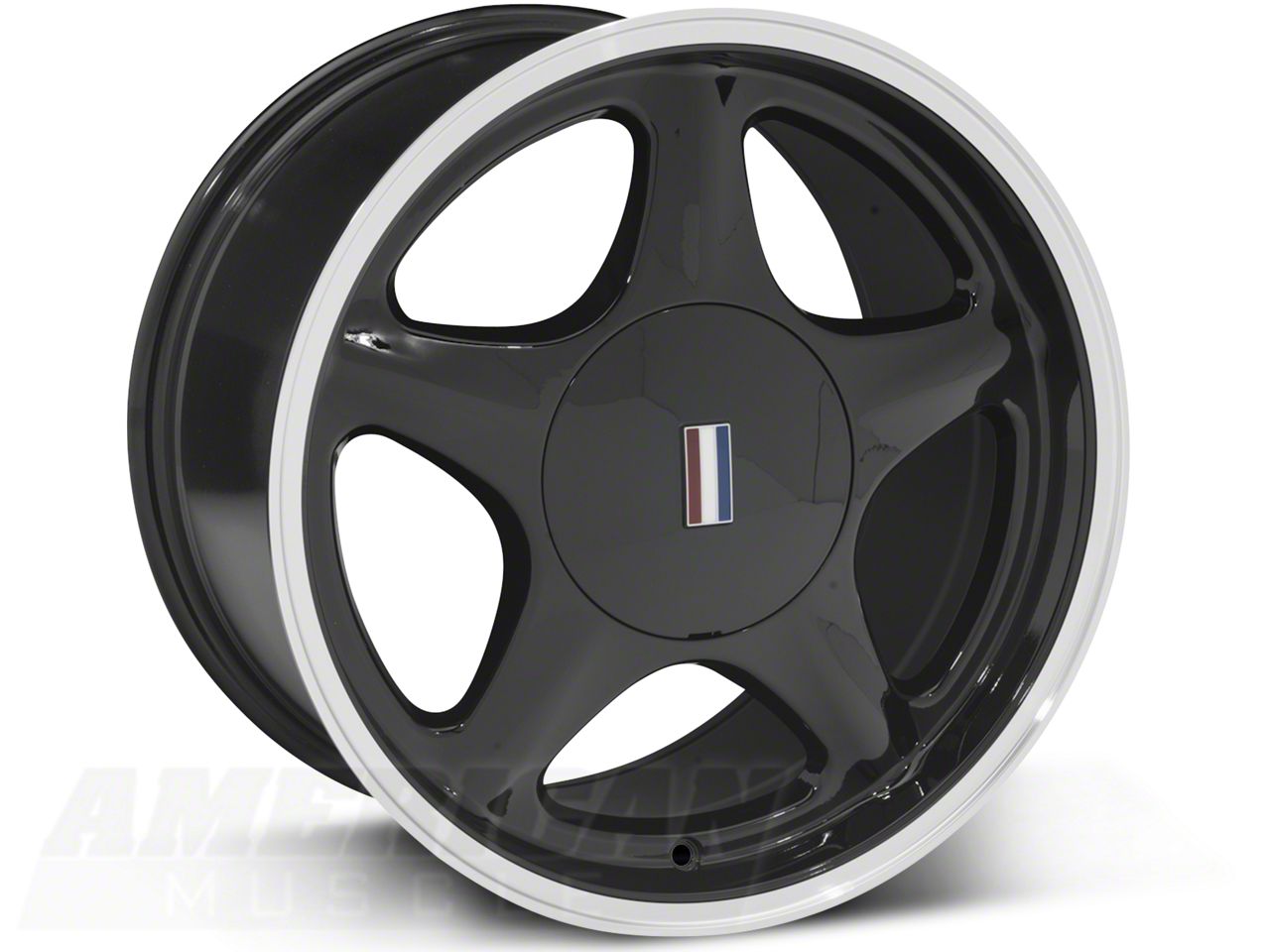 Black Pony Wheel w/Machined Lip - 5 Lug - 17x10 (87-93; Excludes 93 Cobra)
