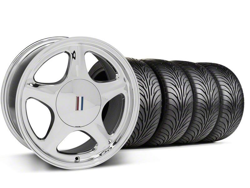 Chrome Pony Style Wheel & Sumitomo Tire - 5 Lug Kit - 17x8 (87-93; Excludes 93 Cobra)