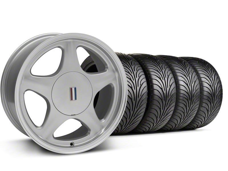 Silver w/Machined Lip Pony Style Wheel & Sumitomo Tire - 5 Lug Kit - 17x9 (87-93; Excludes 93 Cobra)