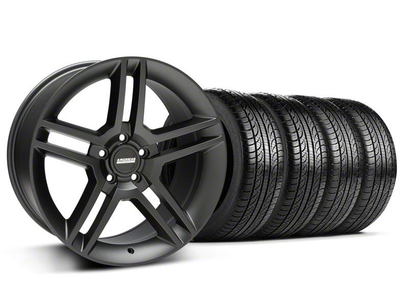 Matte Black 2010 Style GT500 Wheel & Pirelli Tire Kit - 19x8.5 (94-04 All)
