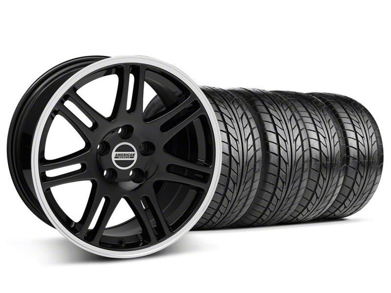 Staggered Black 10th Anniversary Style Wheel & NITTO Tire Kit - 18x9/10 (94-98 All)