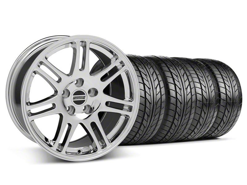 Staggered Chrome 10th Anniversary Style Wheel & NITTO Tire Kit - 17x9/10.5 (94-98 All)