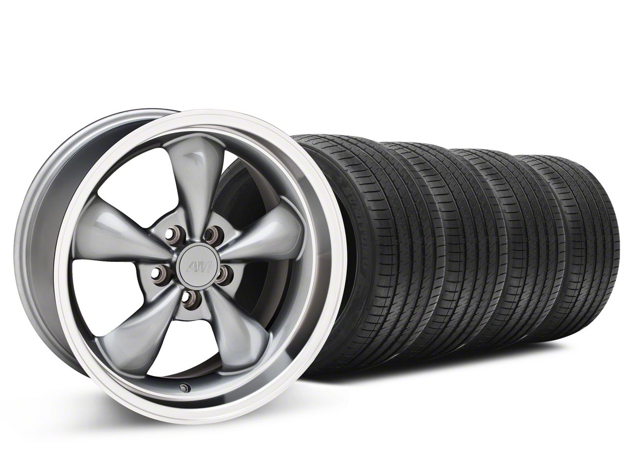 Staggered Anthracite Bullitt Wheel & Sumitomo Tire Kit - 18x9/10 (05-14)