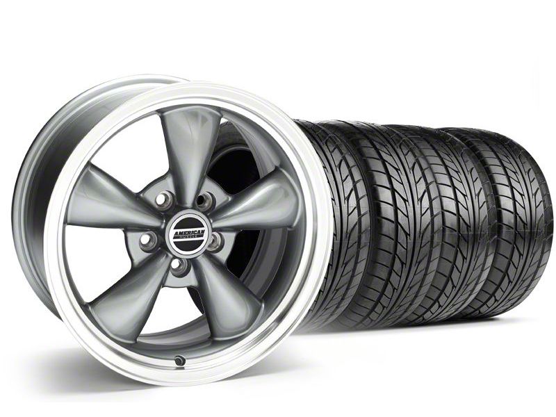 Staggered Anthracite Bullitt Wheel & NITTO Tire Kit - 18x9/10 (05-14)