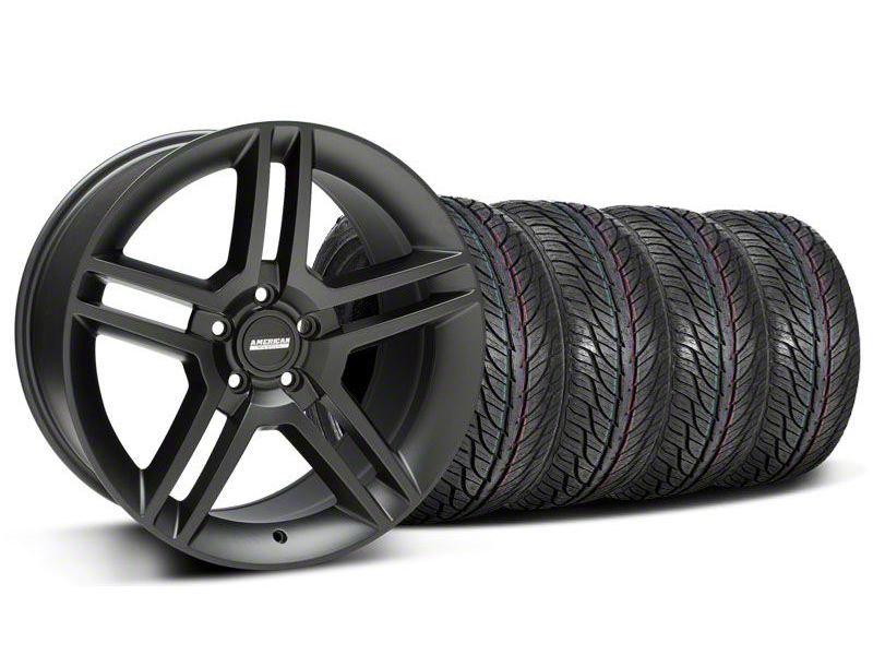 Matte Black 2010 Style GT500 Wheel & General Tire Kit - 19x8.5 (05-14 All)