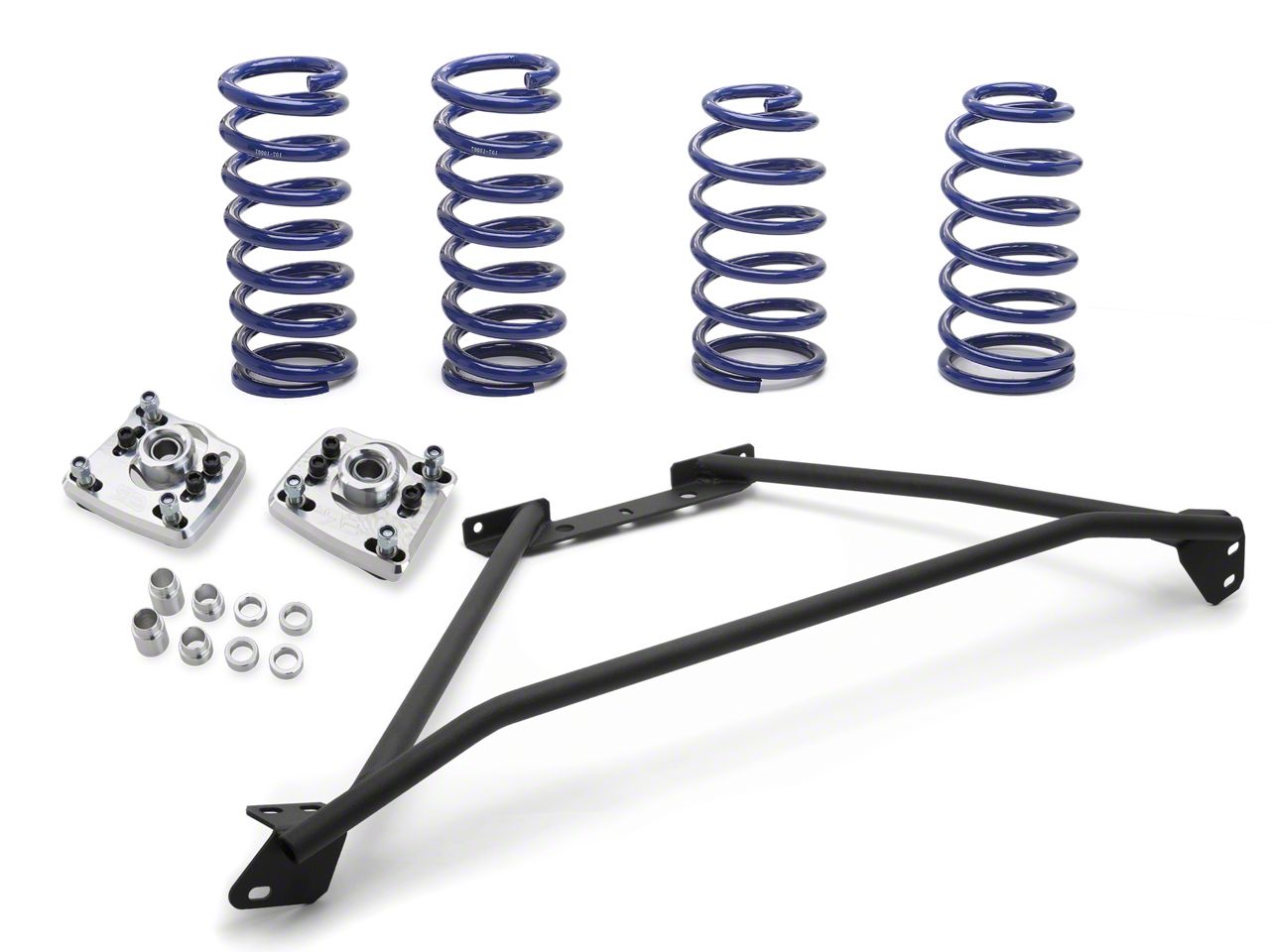 SR Performance Mustang Strut Tower Brace & Lowering Spring Kit Black