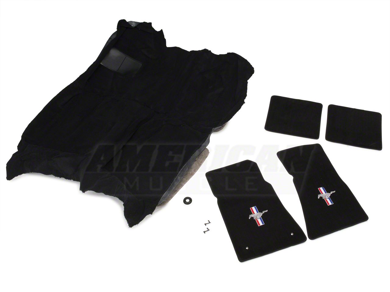 Floor Carpet and Pony Logo Floor Mat Kit - Black (82-93 All)