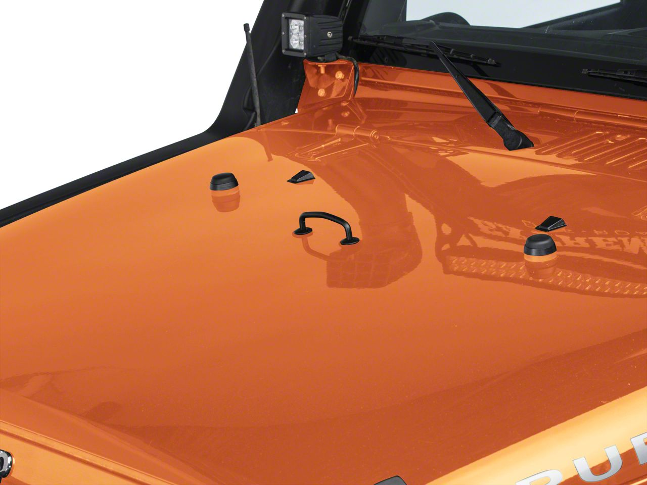 Rugged Ridge Wrangler SemiGloss Black Hood Tie Down Kit 11201.06 (13