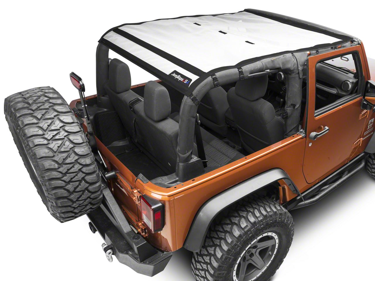 J Tops USA Wrangler Safari Mesh White JKSAFSOLIDWhite (0717 Wrangler JK 2 Door) Free