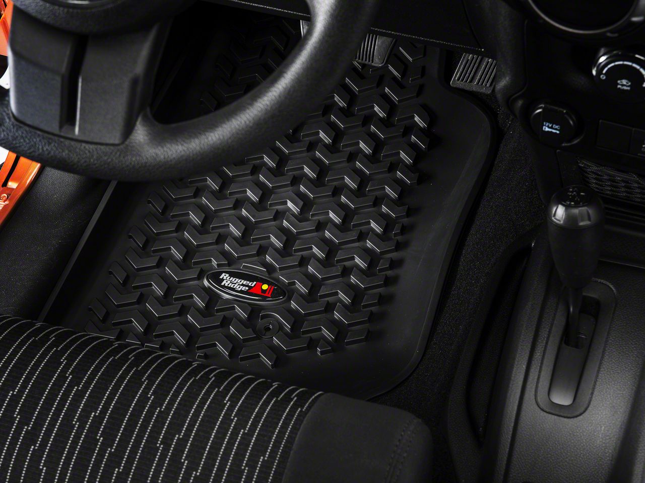 Rugged Ridge All Terrain Wrangler Floor Liner Kit 1st & 2nd Row, Black
