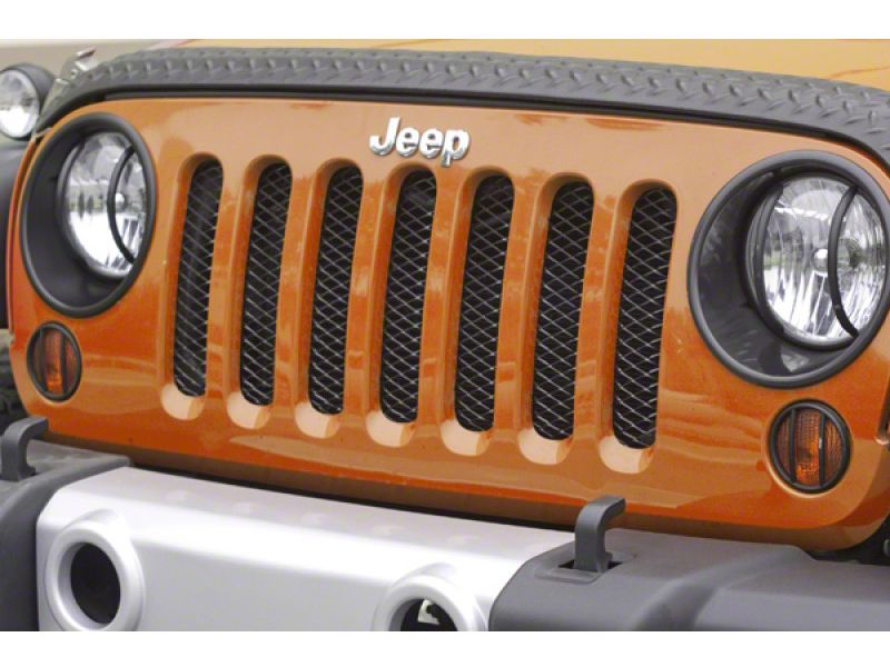 Rugged Ridge Billet Grille Insert Screen, Gloss Black (07-13 Wrangler JK)