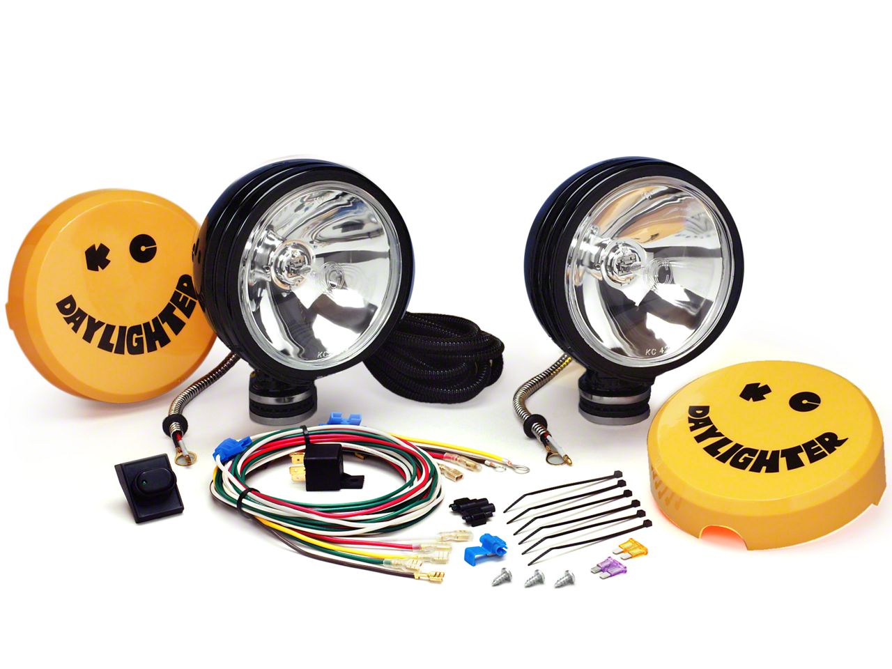 KC HiLiTES Daylighter Wrangler Lights, Long Range, Black ... kc daylighter wiring harness 