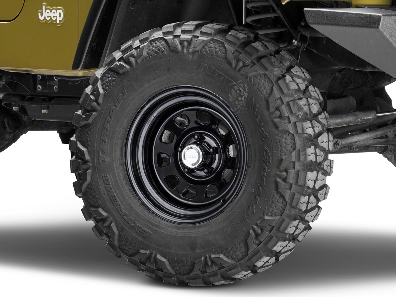 Rugged Ridge D-Window Black Steel Wheel 15x8 (87-06 Wrangler YJ & TJ)
