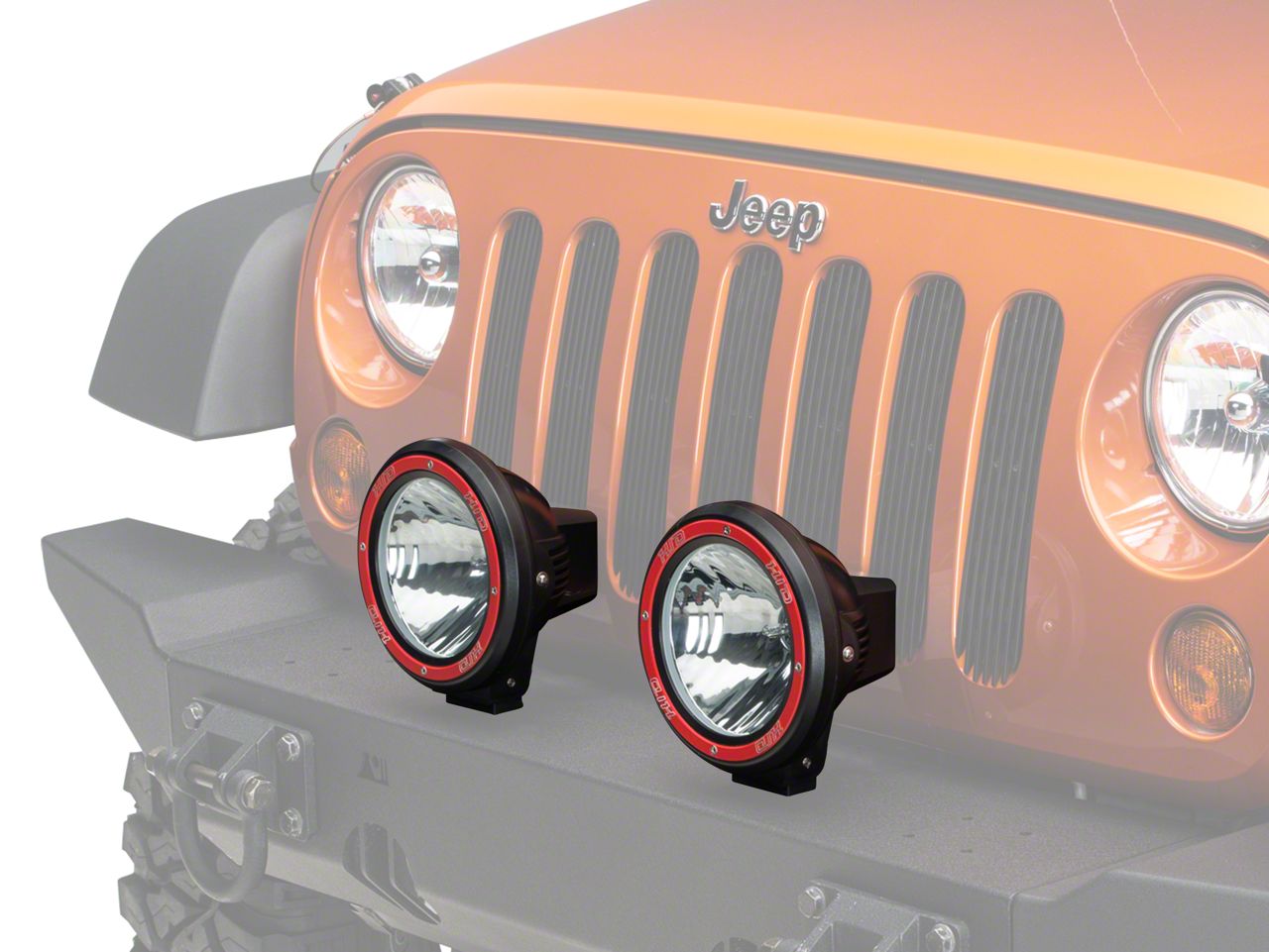 Rugged Ridge Wrangler 2 HID Offroad Fog Lights, Black, 7 in. Round w
