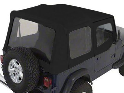 Rugged Ridge Soft Top w/Tinted Windows & Door Skins, Black Denim (88-95 Wrangler YJ)
