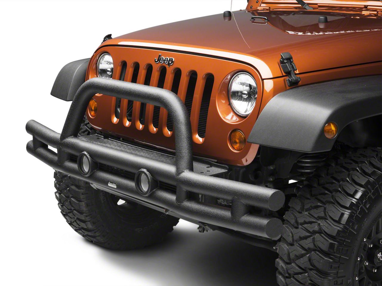 Rugged Ridge Tube Front Bumper, Textured Black (07-13 Wrangler JK)