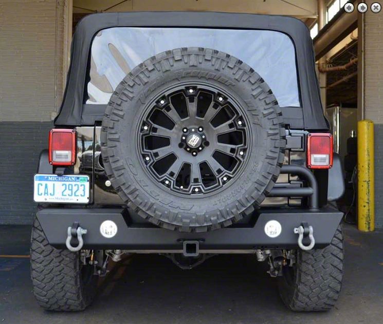 ACE Tire Carrier & Rear Bumper, No Fog Lamp Holes (07-13 Wrangler JK)