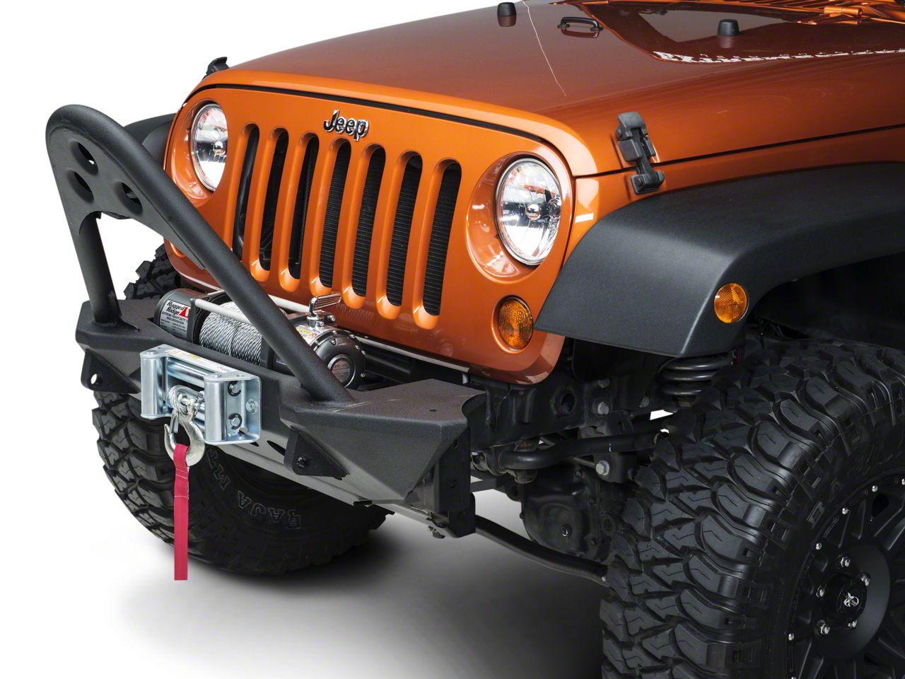 Smittybilt SRC Front Wrangler Stinger w/Winch Plate, Textured Black