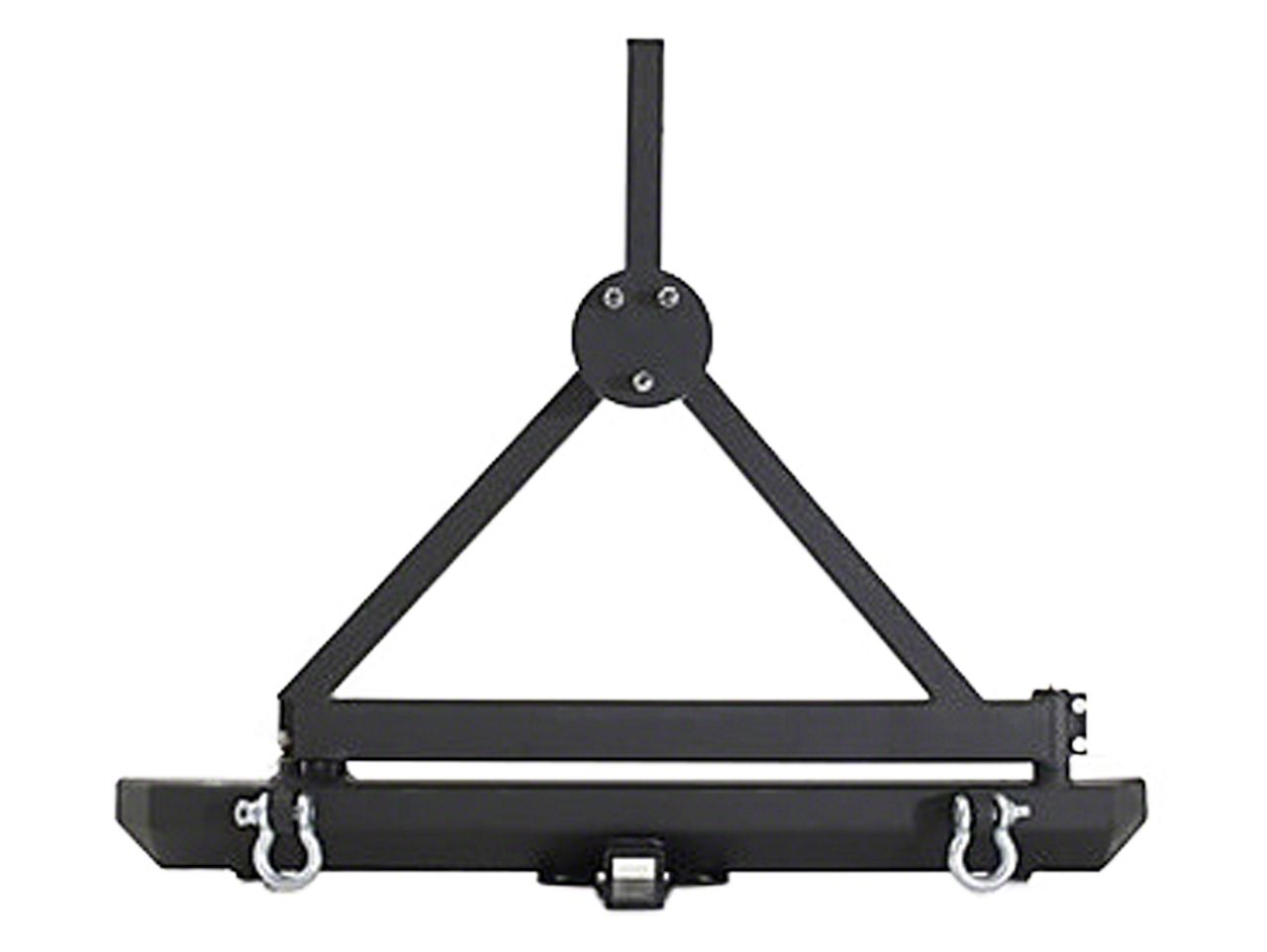 Smittybilt SRC Classic Rear Bumper w/D-Rings, Hitch & Tire Carrier, Textured Black (87-06 Wrangler YJ & TJ)