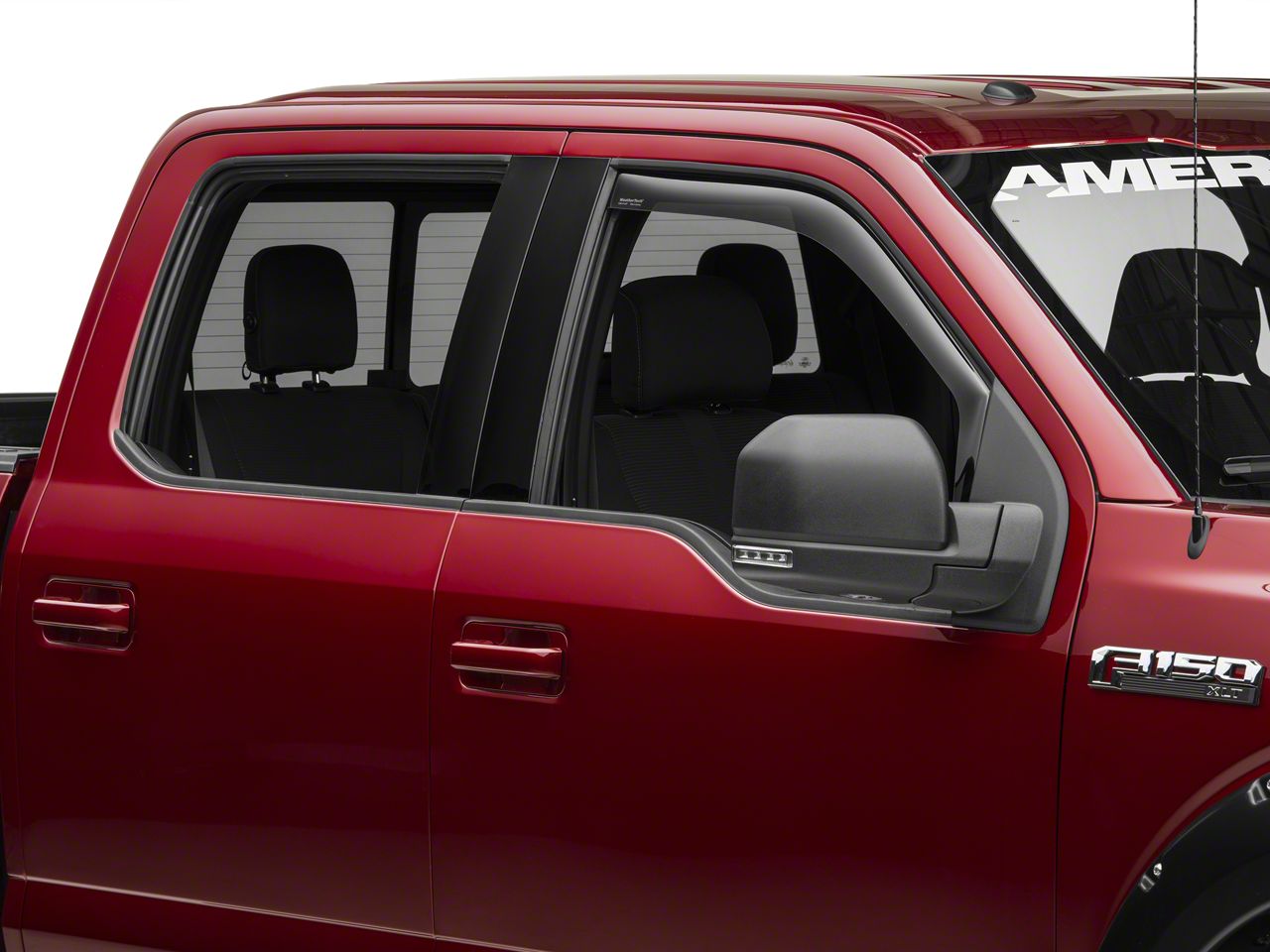 Weathertech F150 Front Side Window Deflectors Dark Smoke 80765 (1517 SuperCab, SuperCrew