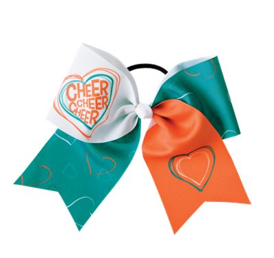 Neon Cheer Heart Bow