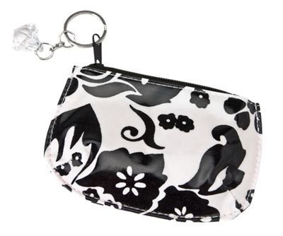 Black & White Flowered Coin Purse