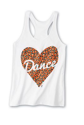 Animal Print Heart Loose Tank - Dance