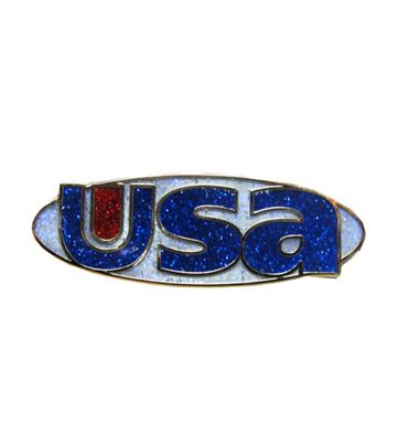 USA Glitter Logo pin