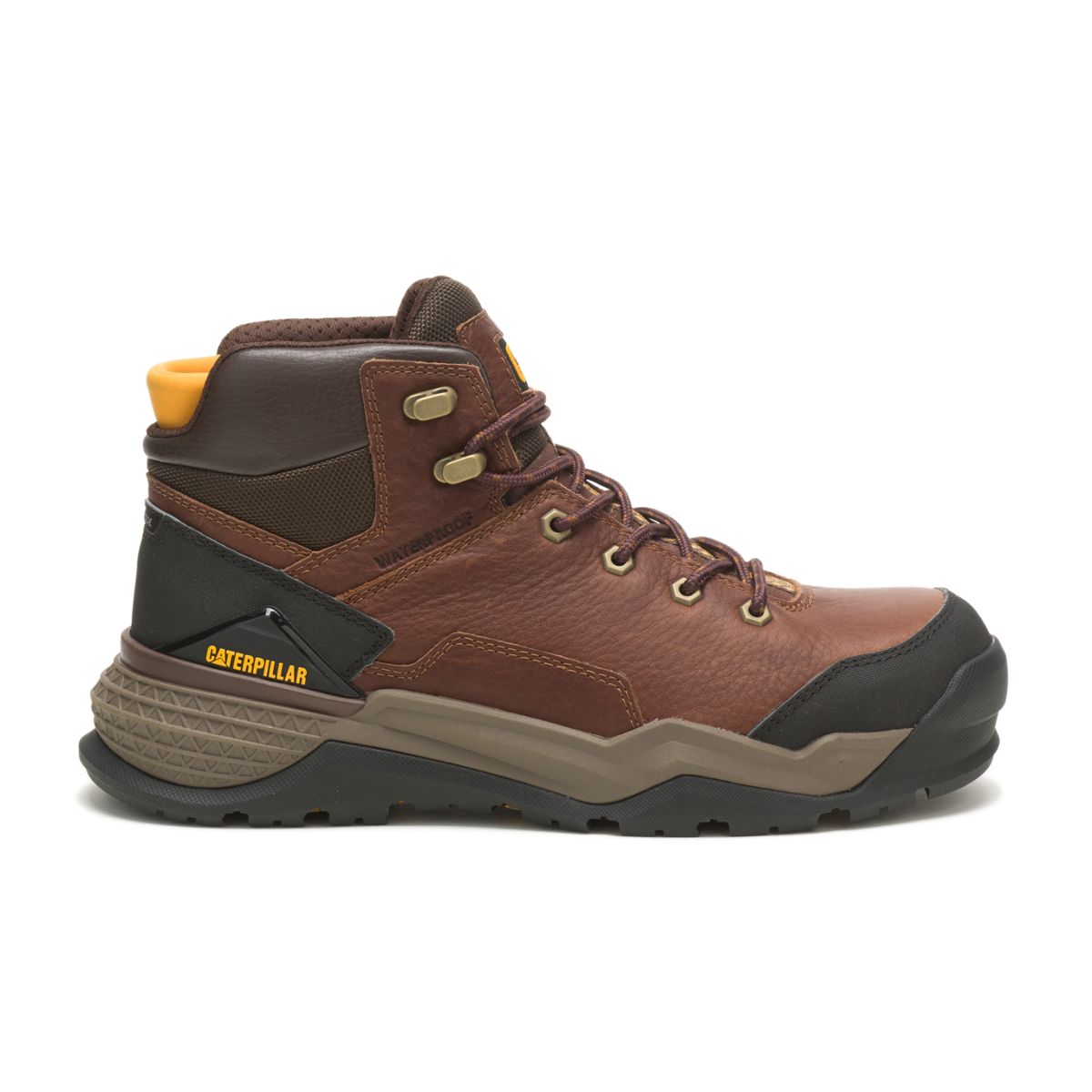 NWT Cat Footwear Men\'s Provoke Mid Waterproof Alloy Toe Construction Boot Caterpillar Provoke Mid Alloy Toe Chocolate - Walmart.com main image 2
