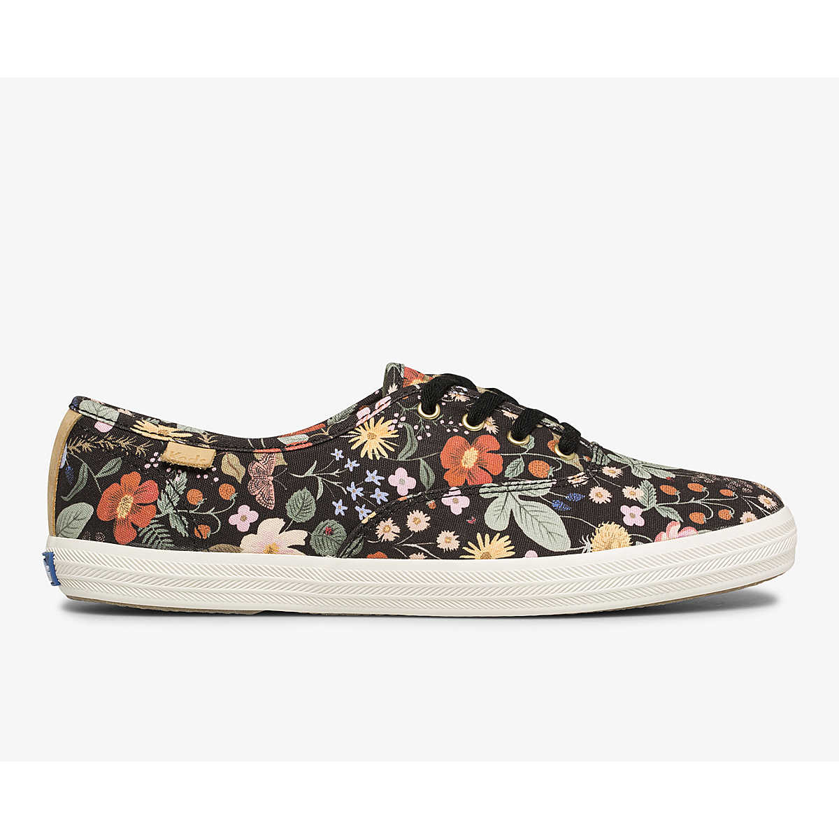 Keds X Rifle Paper Co. Champion Strawberry Fields In Black Multi