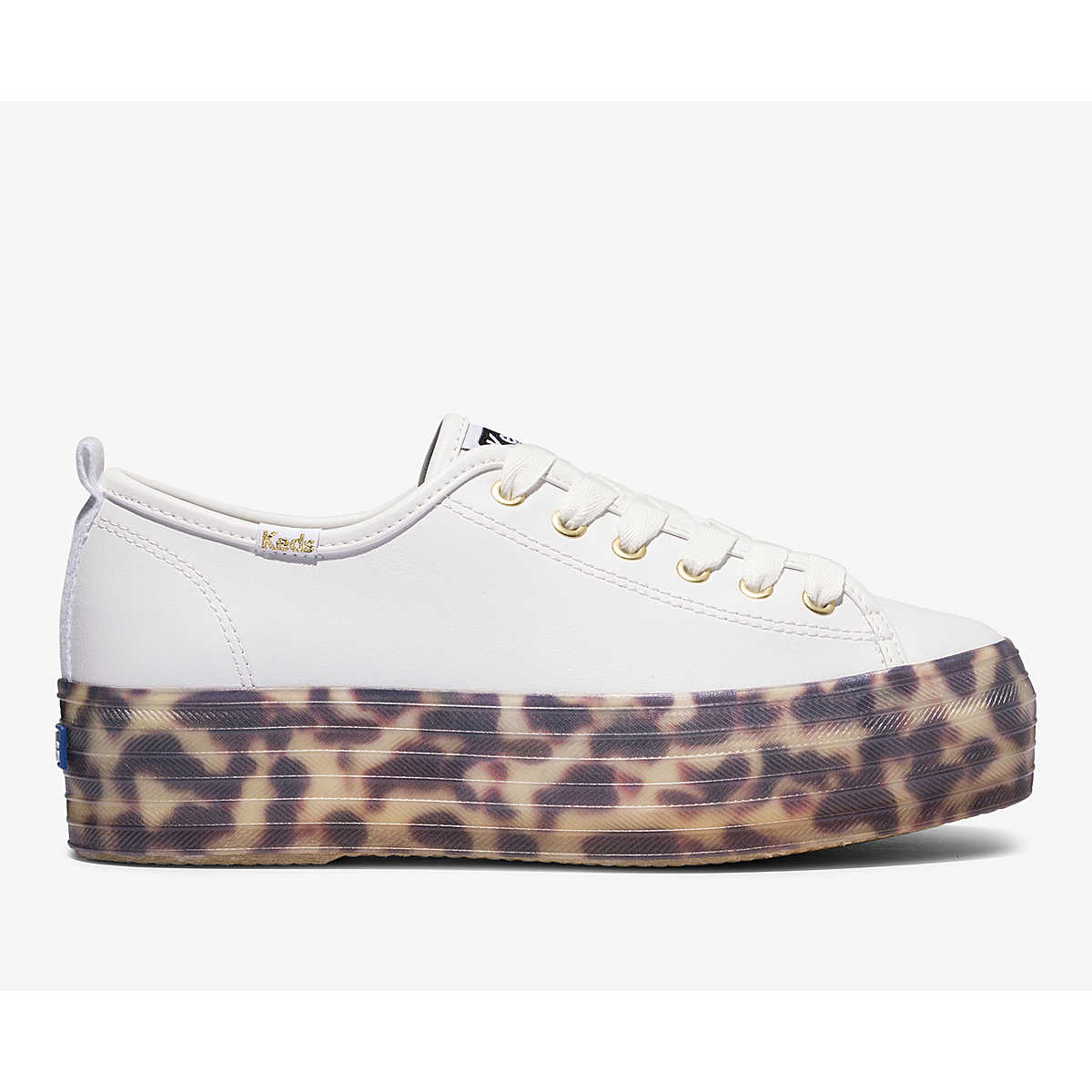 Keds Triple Up Leather Tortoise Foxing In White