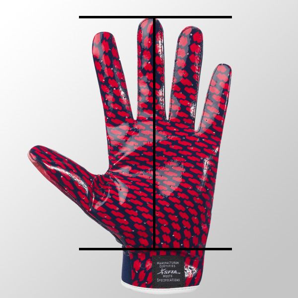 Boombah Men's & Youth Receiver Glove Sizing