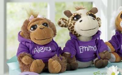 Personalized Plush Zoo Animals