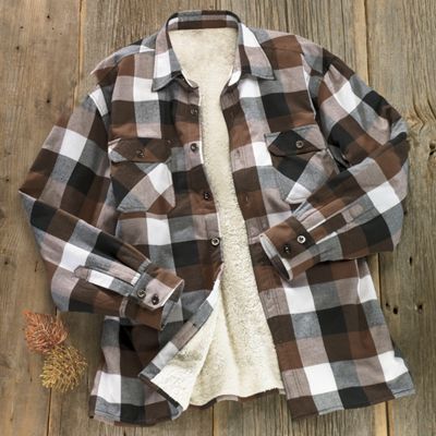 Flannel Shirt Faux Sherpa Lined
