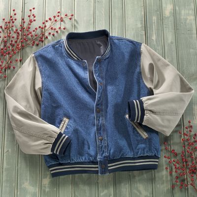 Denim Varsity Jacket