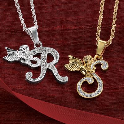 Pendant Crystal Initial Angel