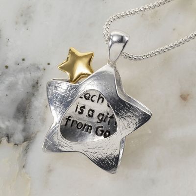 Pendant Two Tone 3D Star
