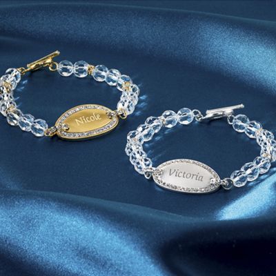 Bracelet Crystal ID with Glass Bead