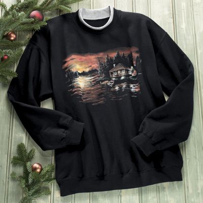 Sweatshirt Sunset Cabin