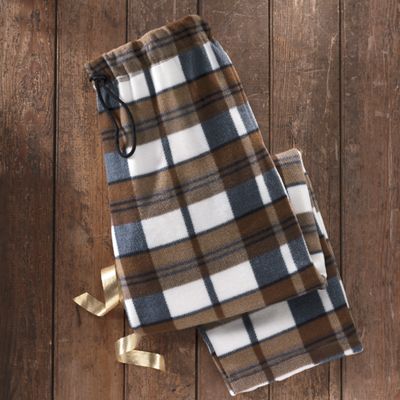 Mens Plaid Fleece Pant