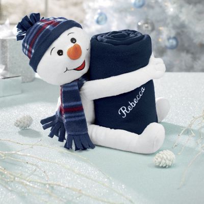 Personalized Snowman Blanket Hugger