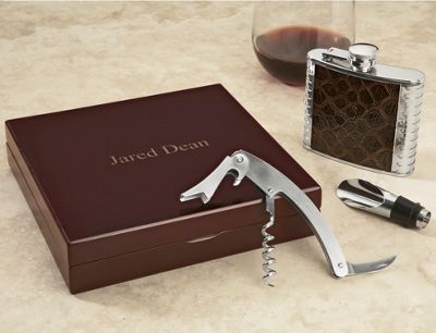 Personalized Flask and Wine Tool Set