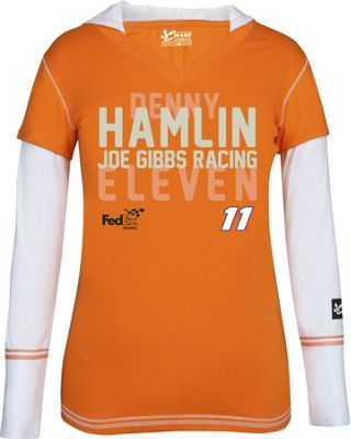 Denny Hamlin 11 Ladies Layered Hoodie Tee