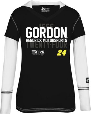 Jeff Gordon 24 Ladies Layered Hoodie Tee